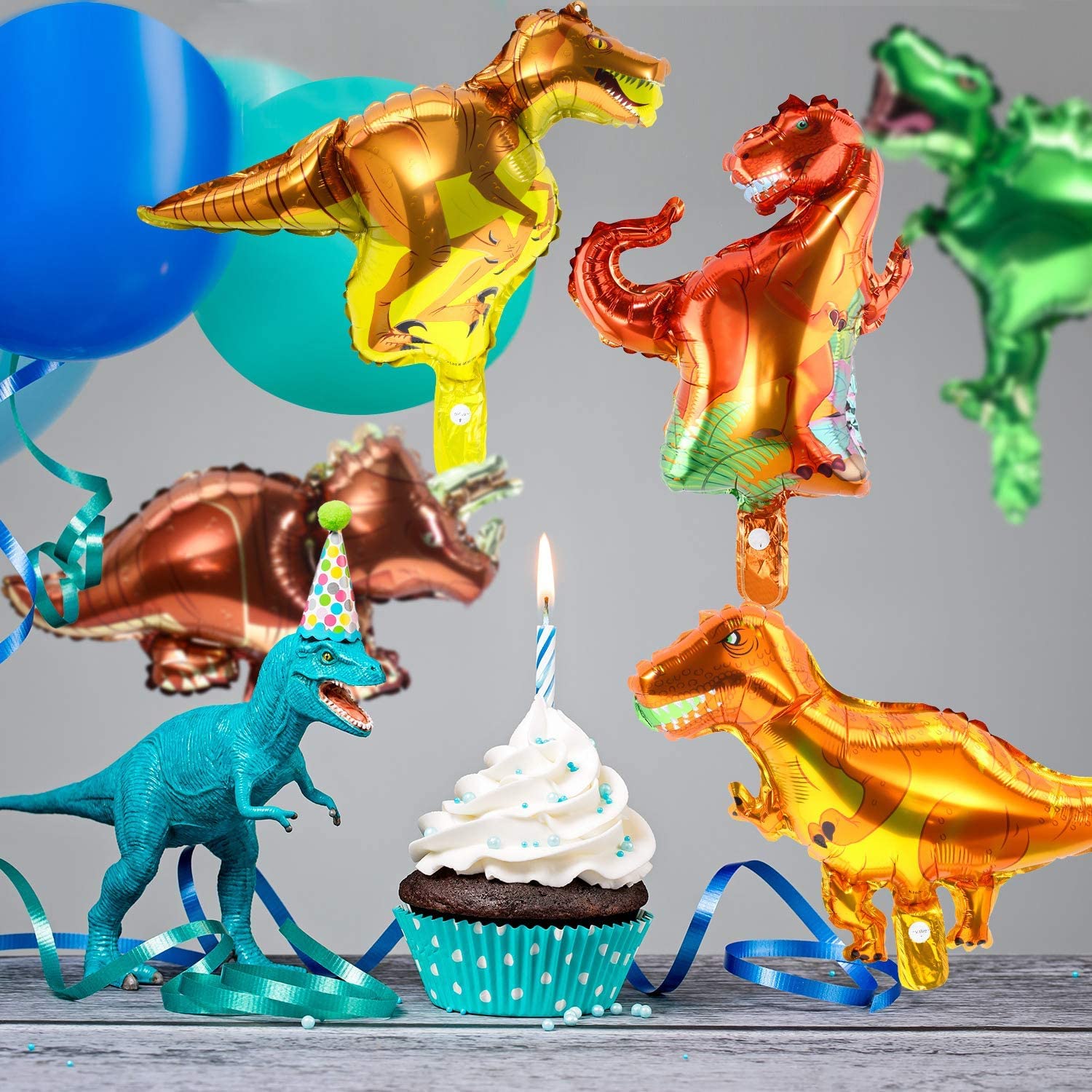 Dinosaur Birthday Party Decorations Kit - 104 Pcs Dino Themed Party Supplies Set with Banner, Balloons, Cake Toppers, Tablecloth & Hanging Swirls for Boys - Perfect for Jurassic Themed Birthday Celebrations, Classroom Events & Dino Lover Parties