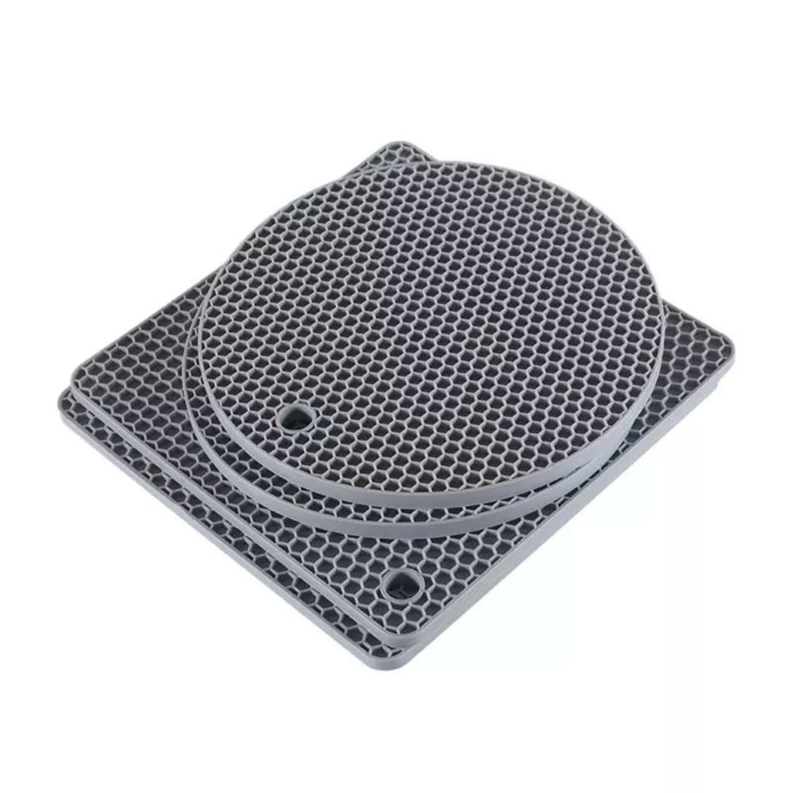 Non-Slip Silicone Tripod Coaster Set of 4 - Heat Resistant Multipurpose Pads for Hot Pots, Mugs & Dishes - Perfect for Kitchen, Dining Table & Office Use (Grey)