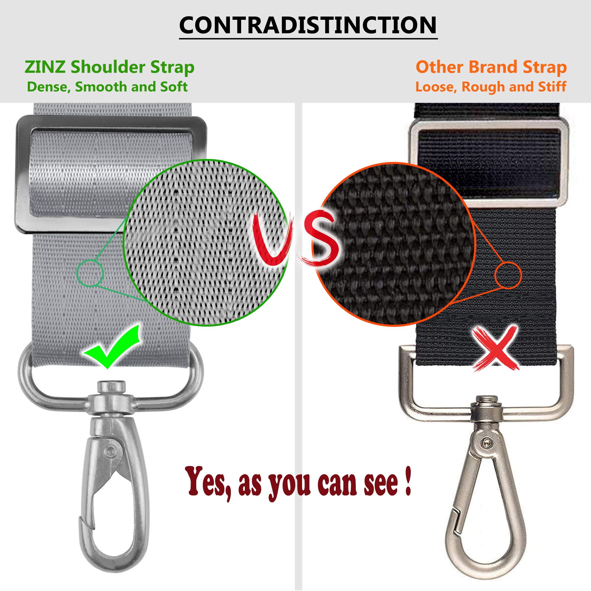 ZINZ Padded Adjustable Shoulder Strap Replacement for Handbags & Purses - Comfortable & Durable Bag Accessory for Daily Use, Travel & Shopping