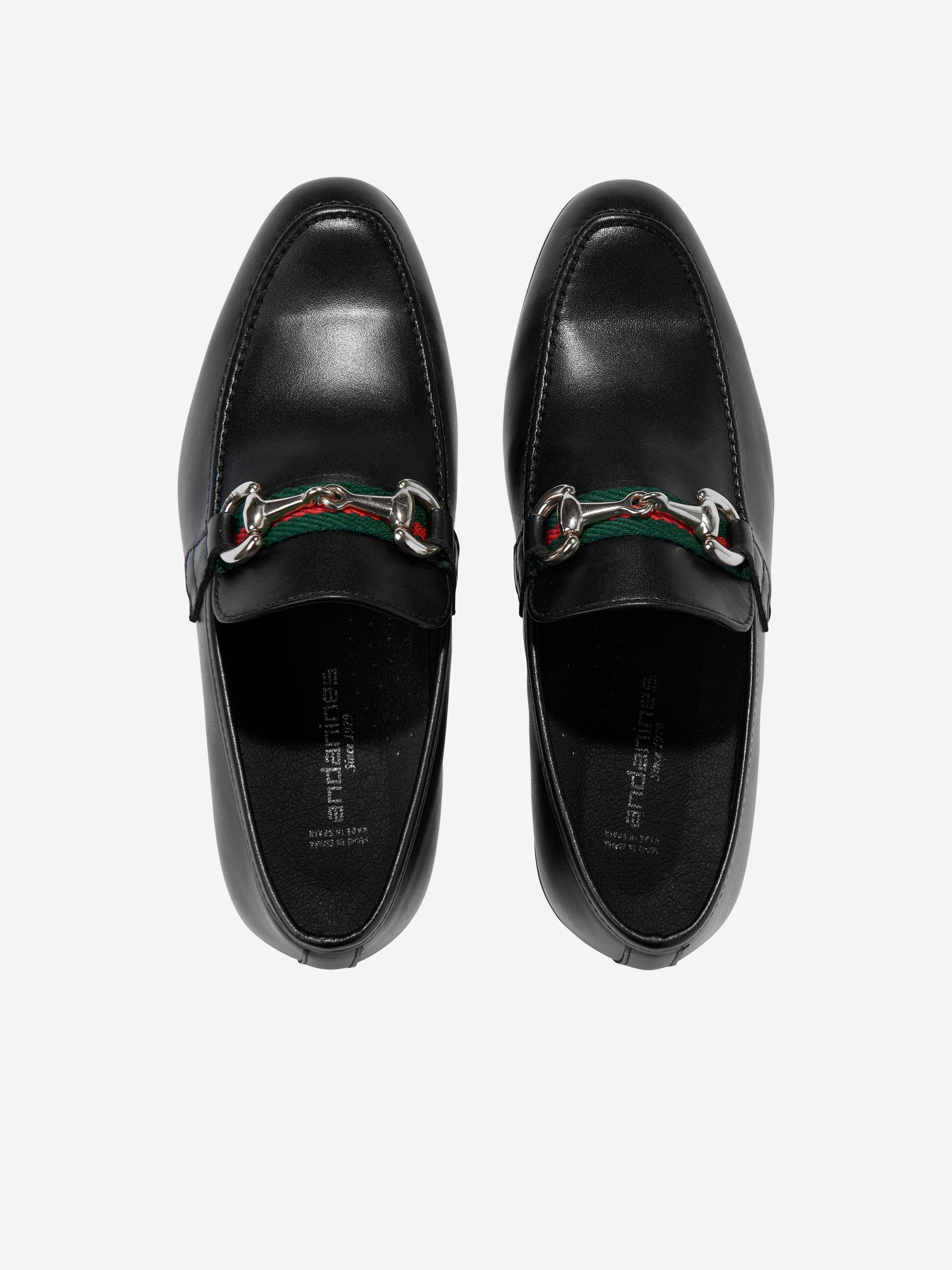 Andanines Boys Leather Loafers - Classic Black Dress Shoes for Kids | Comfortable & Stylish for School, Parties & Formal Occasions