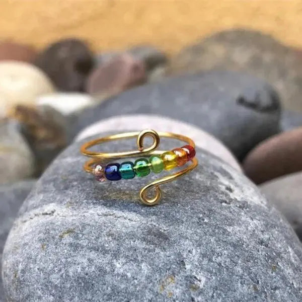 Anxiety Relief Ring with Daisy Flower & Butterfly Design - Stress Relief Jewelry for Women - Perfect for Anxiety, Meditation & Everyday Wear
