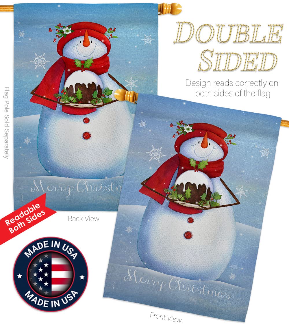 Snowman Christmas Flag Set 28x40