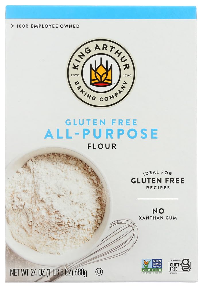 King Arthur Gluten Free All-Purpose Flour - 24 oz (Pack of 2) | Non-GMO, Certified Gluten-Free Baking Flour for Cakes, Cookies & Bread | Perfect for Home Bakers & Celiac Diet