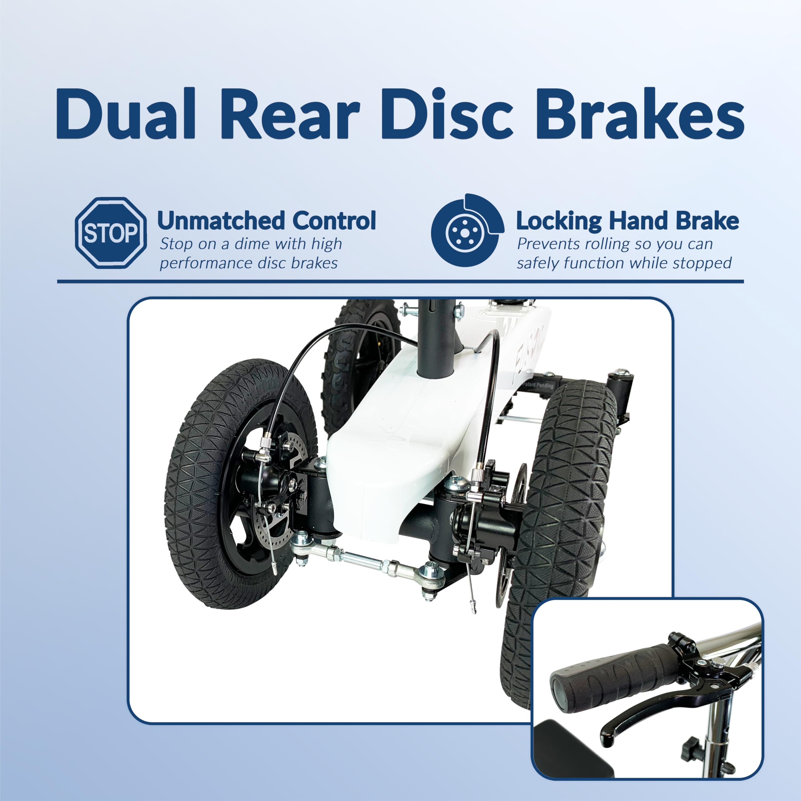 KneeRover All-Terrain Fusion 4-Wheel Steering Knee Scooter for Adults - Heavy Duty Knee Walker for Foot Surgery, Broken Ankle & Foot Injuries - Mobility Aid for Indoor/Outdoor Use After Surgery or Injury