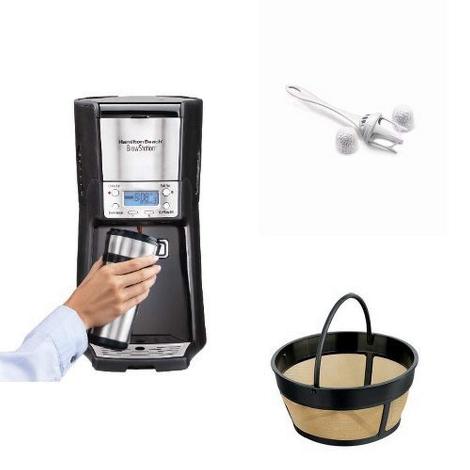 Hamilton Beach 48464 BrewStation Summit 12-Cup Programmable Coffee Maker with Permanent Filter & Water Filtration - Perfect for Home, Office, and Kitchen Use
