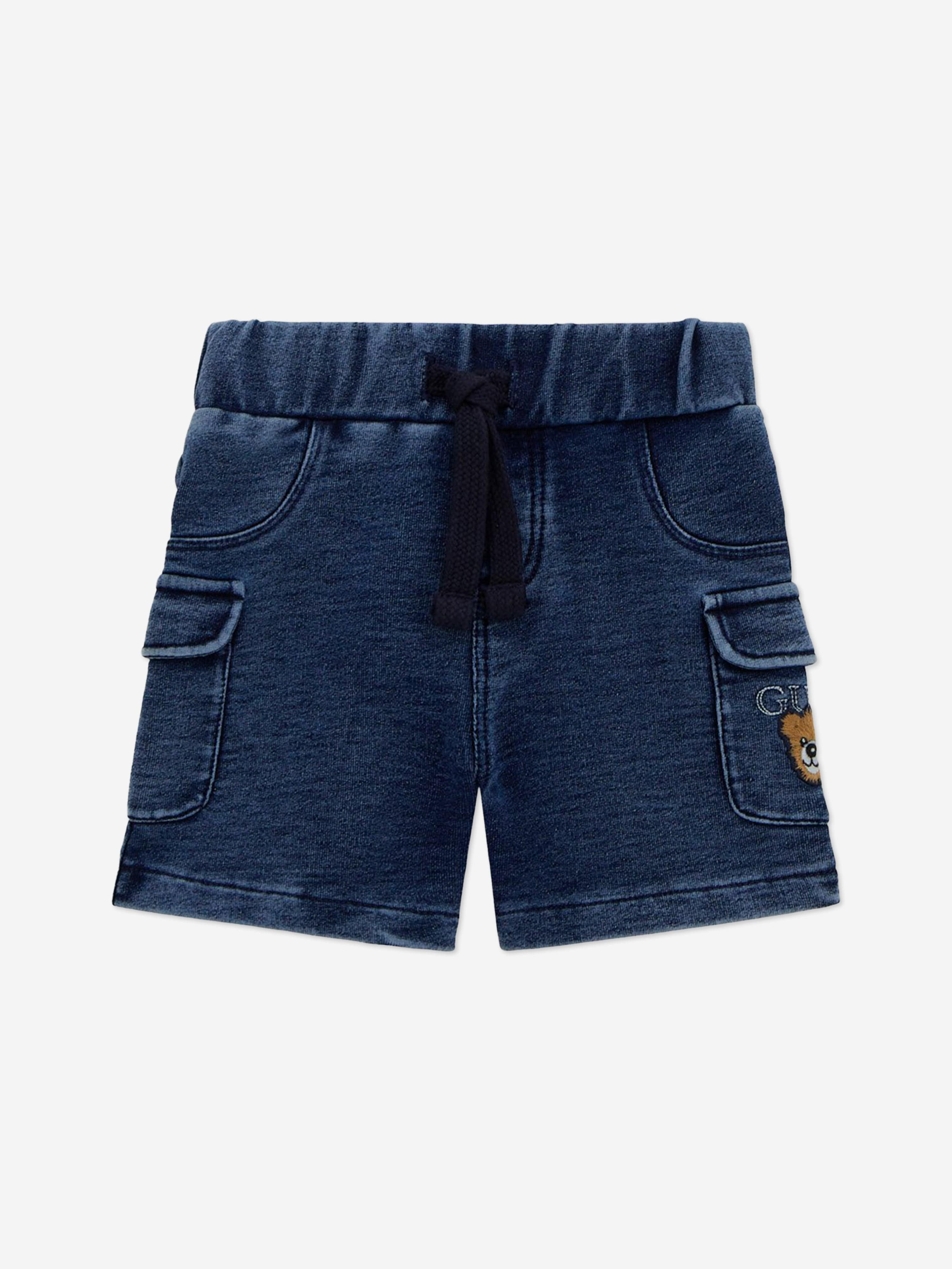Adorable Baby Boys Bear Print Shorts Set - Navy Blue Cotton Outfit for Toddlers | Perfect for Playtime, Daycare & Summer Adventures