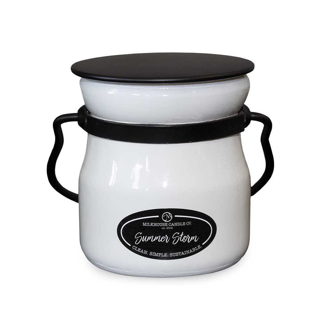 Milkhouse Candle Company Creamery Glow Collection - Summer Storm Scented Soy Candle in Cream Jar (5 oz) | Home Decor, Relaxation & Aromatherapy for Living Room, Bedroom & Bathroom
