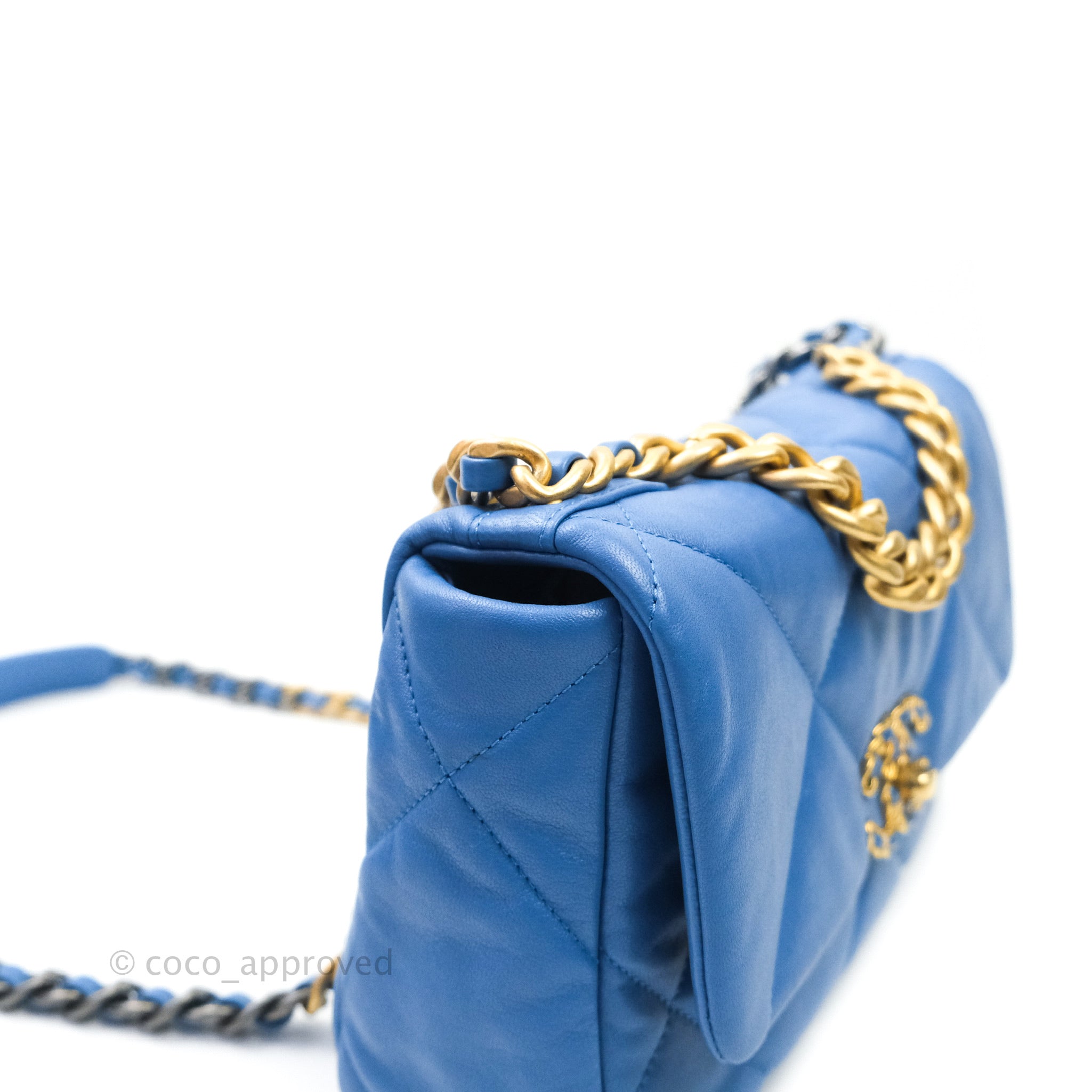 Chanel 19 Small Handbag in Blue with Mixed Hardware - Luxury Crossbody Bag for Women, Perfect for Date Night & Evening Events