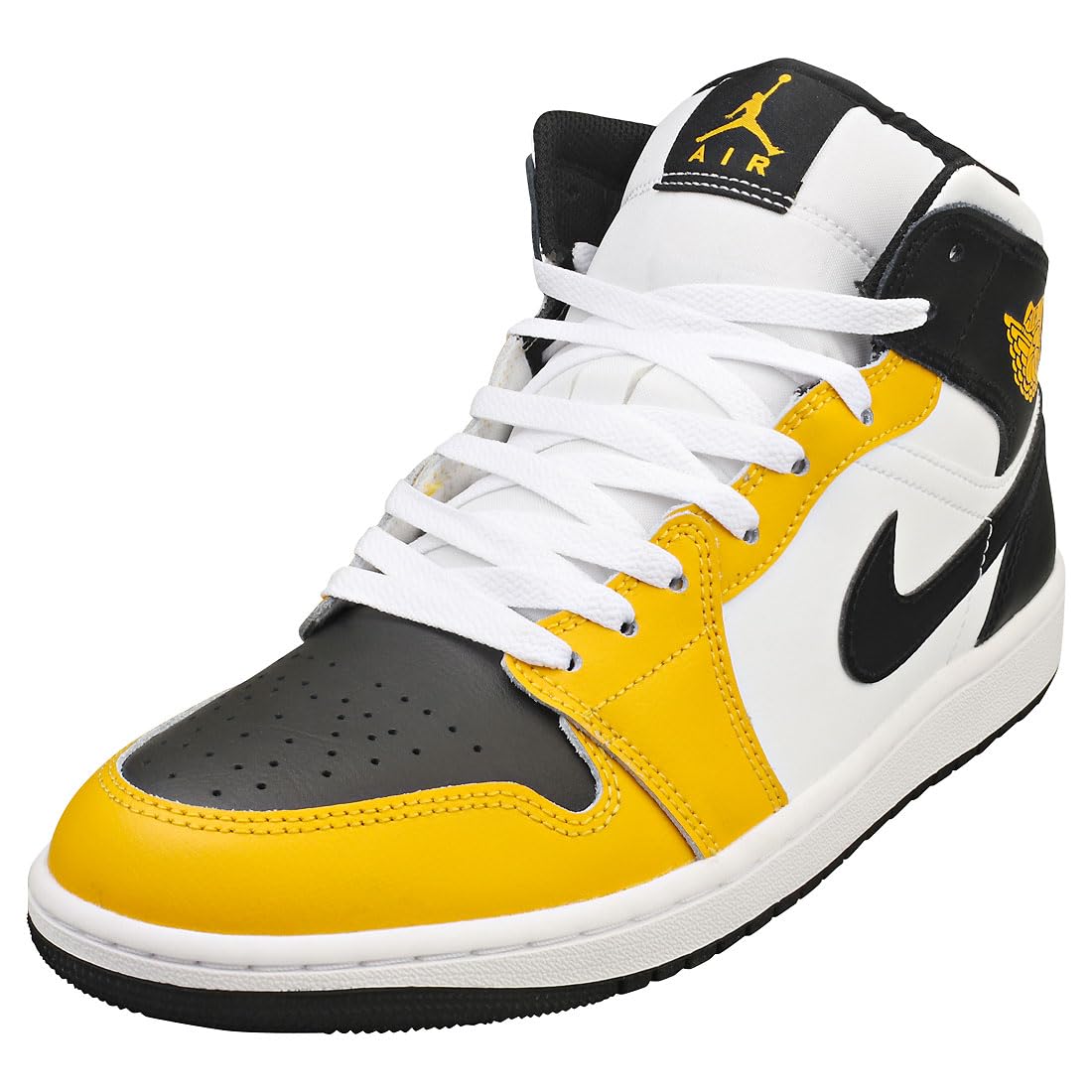 Air Jordan 1 Mid Sneakers DQ8426-701 - Yellow Ochre/White/Black Basketball Shoes for Men | Casual Wear & Street Style Fashion