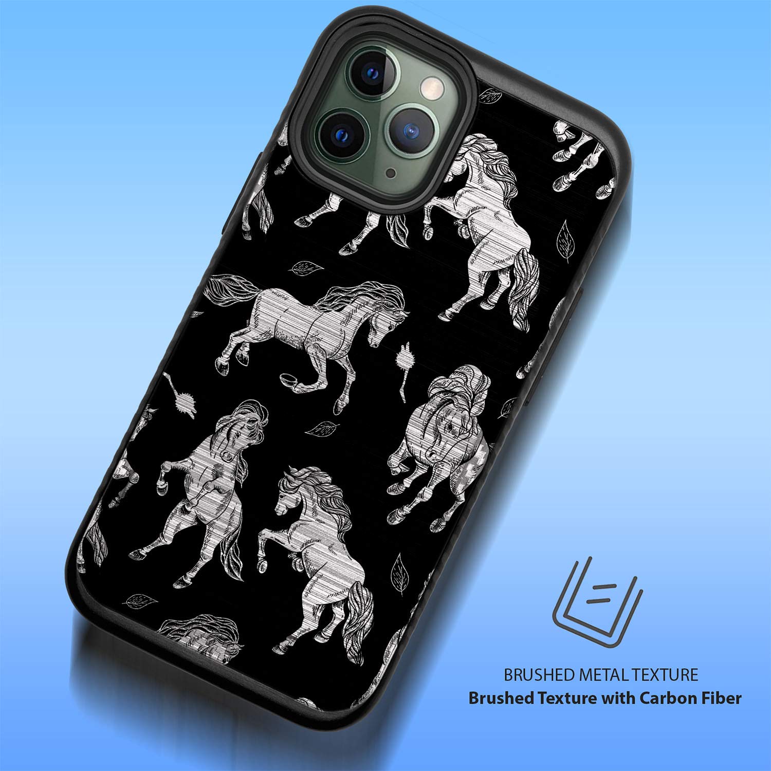 Dual Layer Protective Case for Apple iPhone 12 Pro Max - Brushed Armor Metal Design [White Stallion] | Shockproof & Slim Cover for Work, Travel & Everyday Use