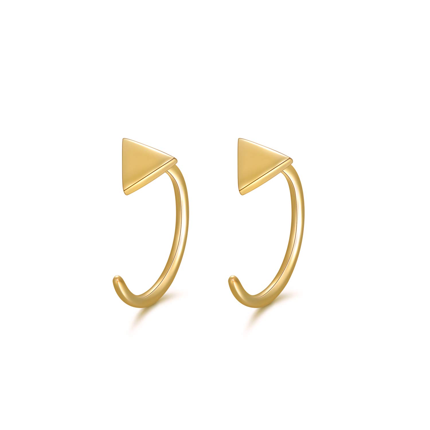 14K Gold Half Huggie Hoop Earrings for Women - Dainty Hypoallergenic Minimalist Piercing Hoops | Perfect Jewelry Gifts for Girls, Teens | Everyday Wear, Date Night, Special Occasions