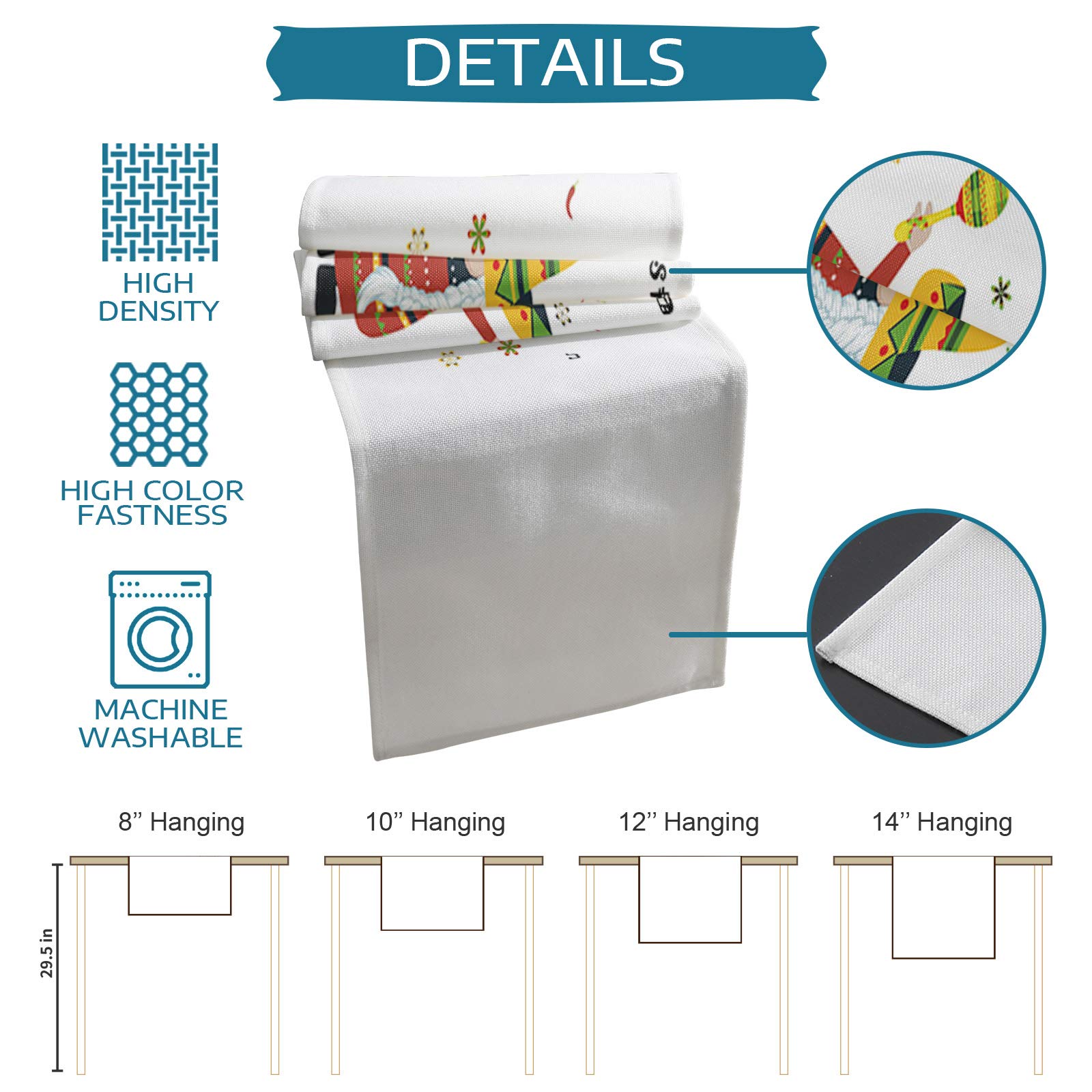 72 Inch Long Mexican Cinco de Mayo Table Runner - Elegant 16x72in Kitchen & Dining Table Decor for Party, Home, Coffee Table - Perfect for Festive Celebrations & Everyday Dining