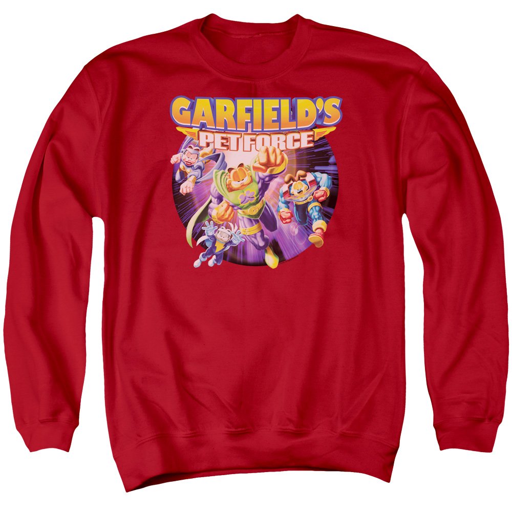 Garfield Pet Force Four Unisex Adult Crewneck Sweatshirt - Soft Cotton Pullover for Men & Women - Perfect for Casual Wear, Lounge & Fan Gifts