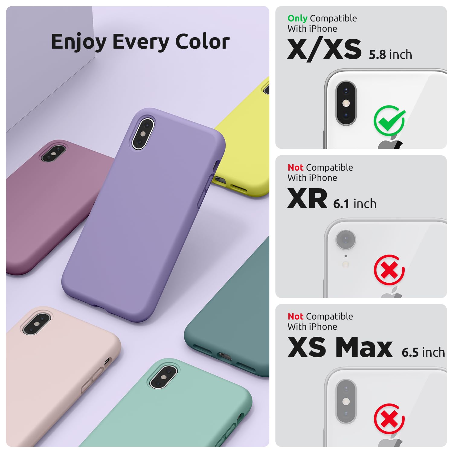 Premium Liquid Silicone iPhone X/XS Case (5.8