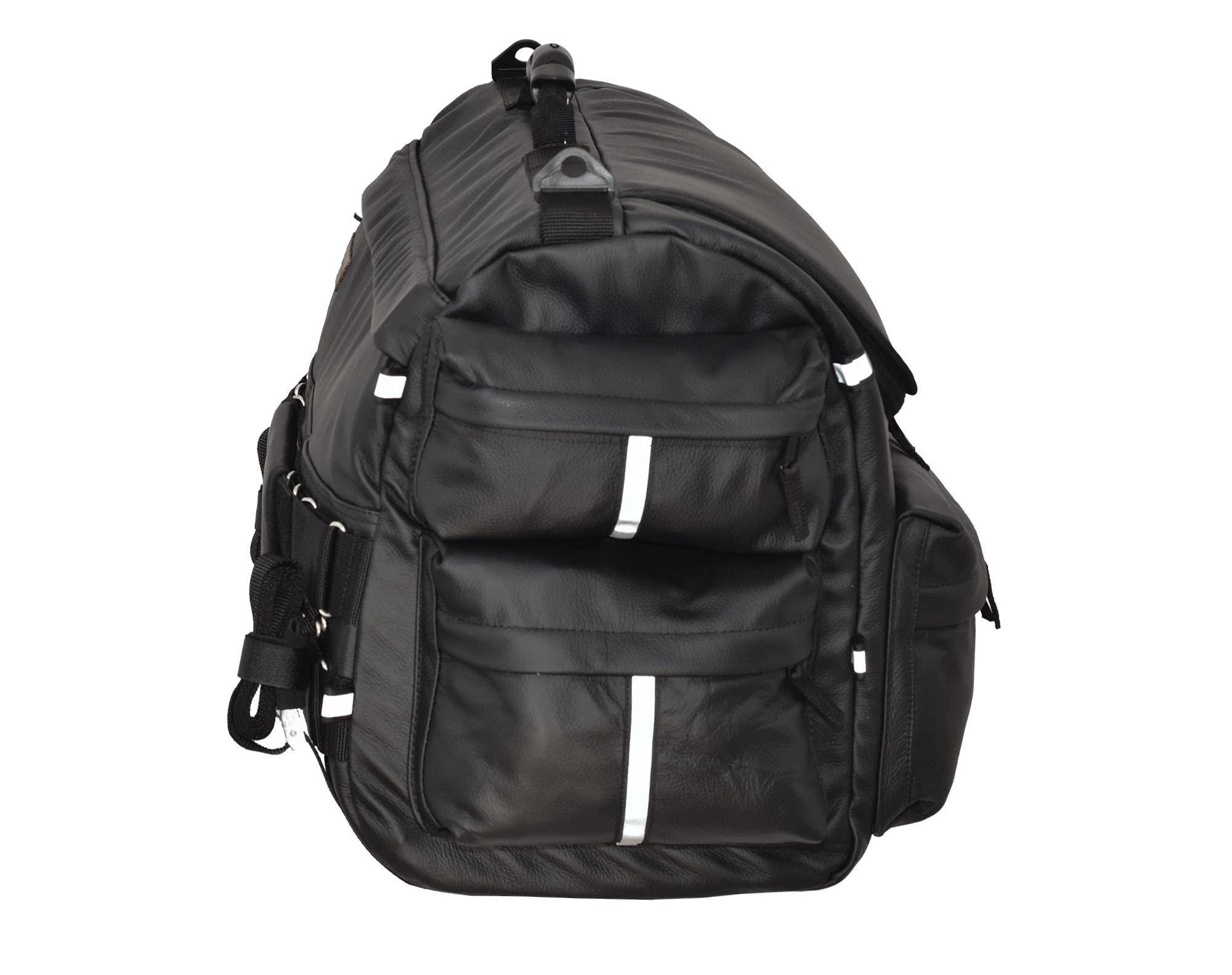 Waterproof Motorcycle Sissy Bar Bag - 14.5-19.8 Gallon Capacity Travel Luggage for Harley, Cruiser & Touring Bikes | Italian Leather Durable Storage | Perfect for Road Trips & Adventure Riding