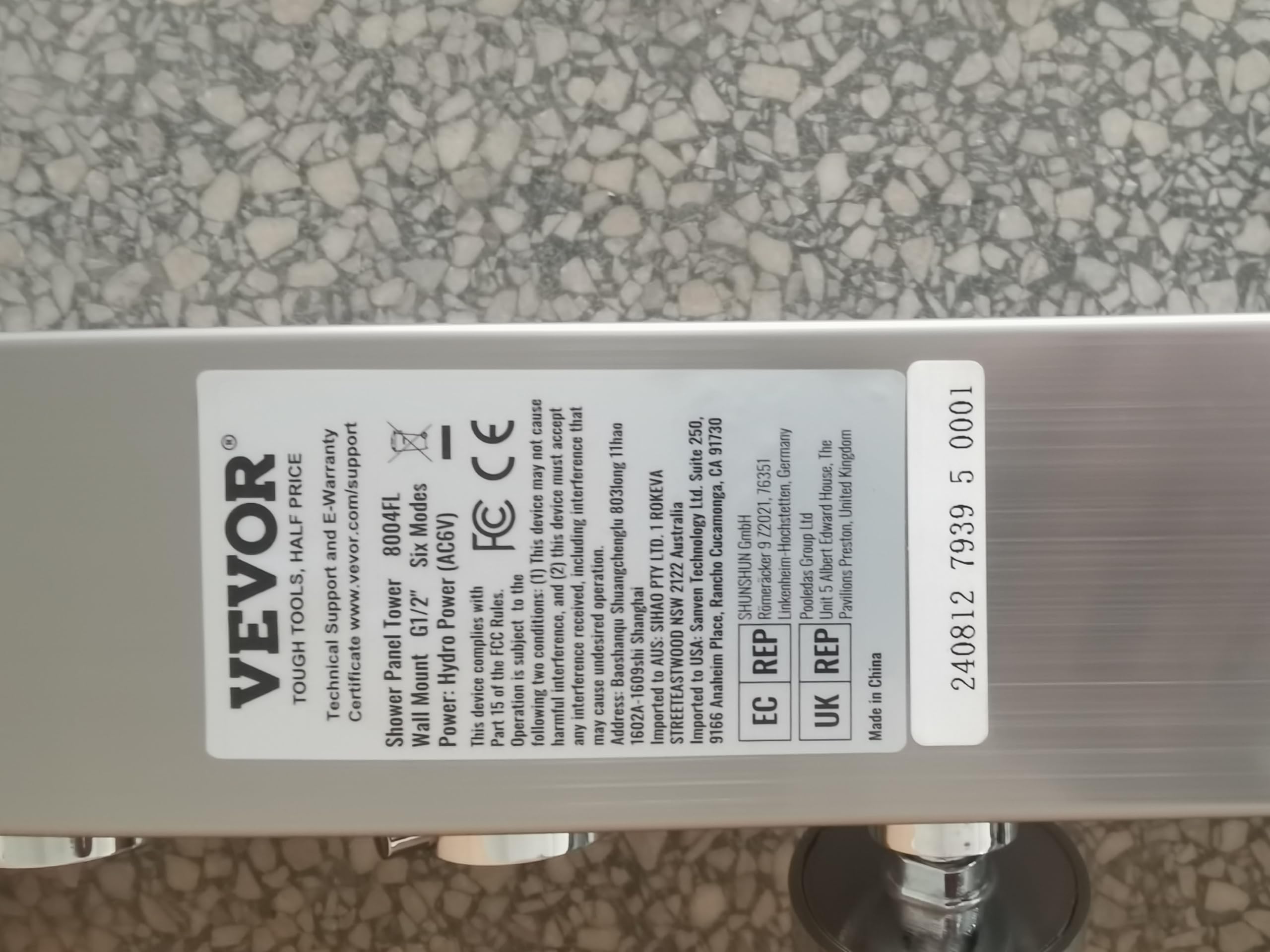 VEVOR Stainless Steel Shower Panel Tower System - 6 Shower Modes (Rainfall, Waterfall, Massage) with LED Screen, Hydroelectric Power, 5 Jets & Handheld Shower - Wall Mounted Bathroom Upgrade for Spa-Like Experience at Home