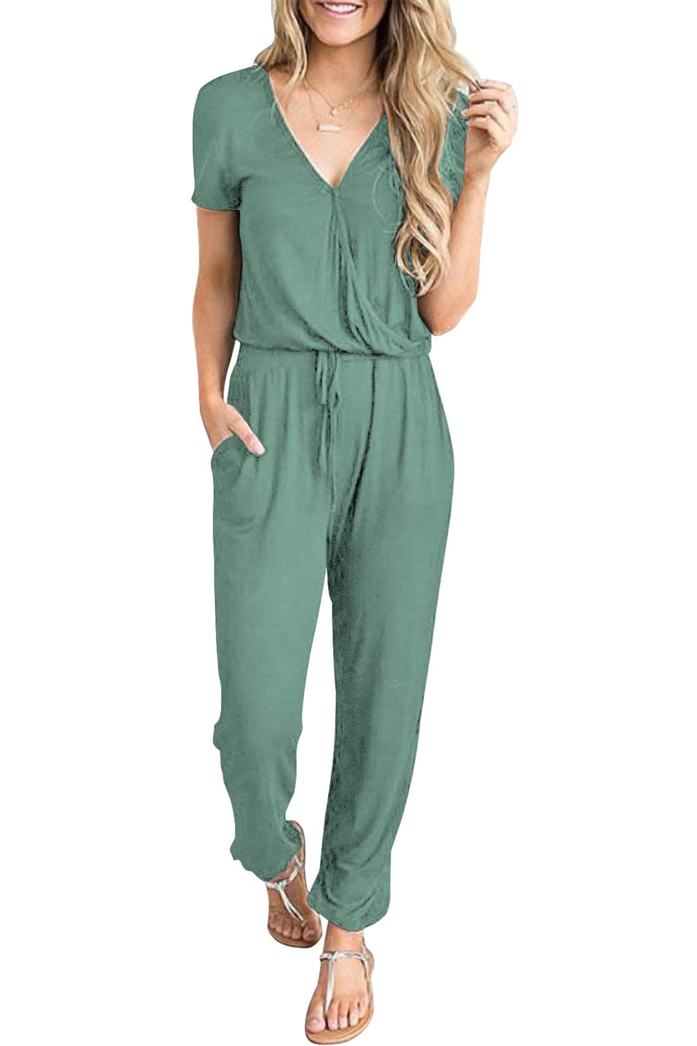 PRETTYGARDEN Women's Jumpsuits - 2025 Spring Summer Casual & Dressy Short Sleeve Romper for Travel, Vacation & Airport Outfits | Perfect for Beach Trips, City Tours & Weekend Getaways