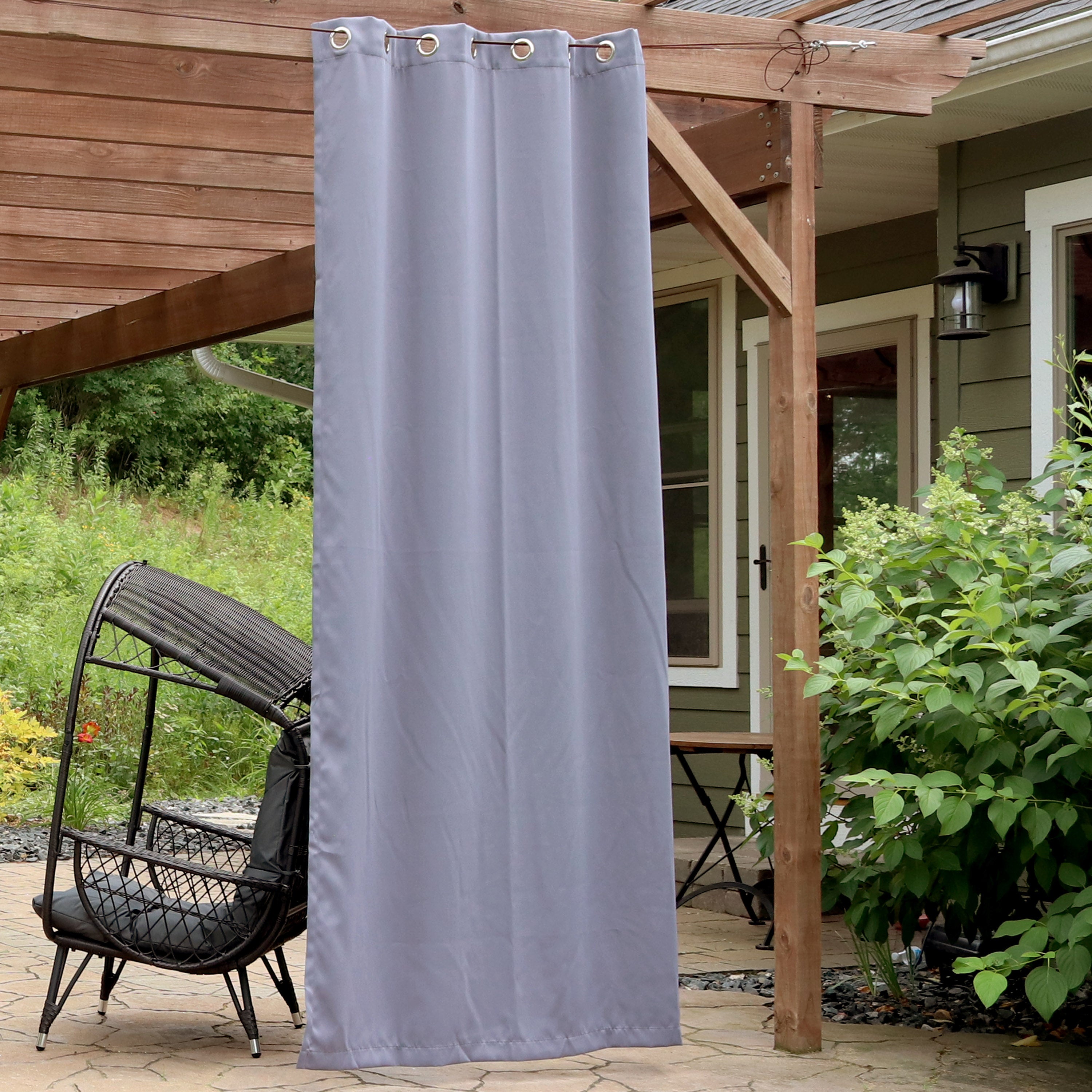 Blackout Curtain Panels with Grommet Top for Bedroom & Living Room - Sunnydaze Outdoor Light Blocking Window Drapes for Privacy & Sleep