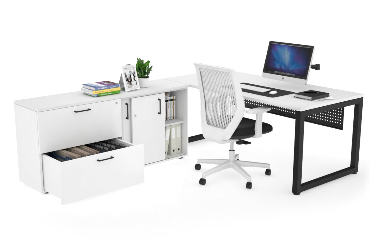 Quadro Loop Executive Office Chair - Black Frame [1800L x 700W] - Ergonomic Desk Chair for Home & Office Workspace