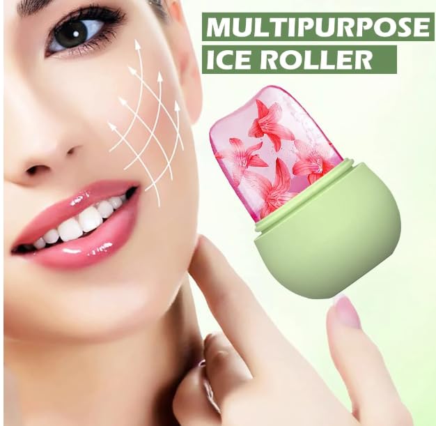 Gree99 Ice Face Roller Massager - Reusable Silicone Ice Cube Roller for Face, Eyes & Neck Skin Care - Pack of 1 - Perfect for Puffiness Relief & Morning Skincare Routine