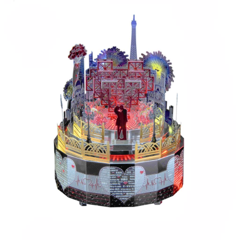 3D Metal Puzzle DIY Music Box - KGDC Architectural Model Castle & Small House Assembling Kit, Handmade Toy for Adults & Teens, Unique Gift for Christmas & Birthdays | Home Decor, Office Desk Ornament, Stress Relief Activity