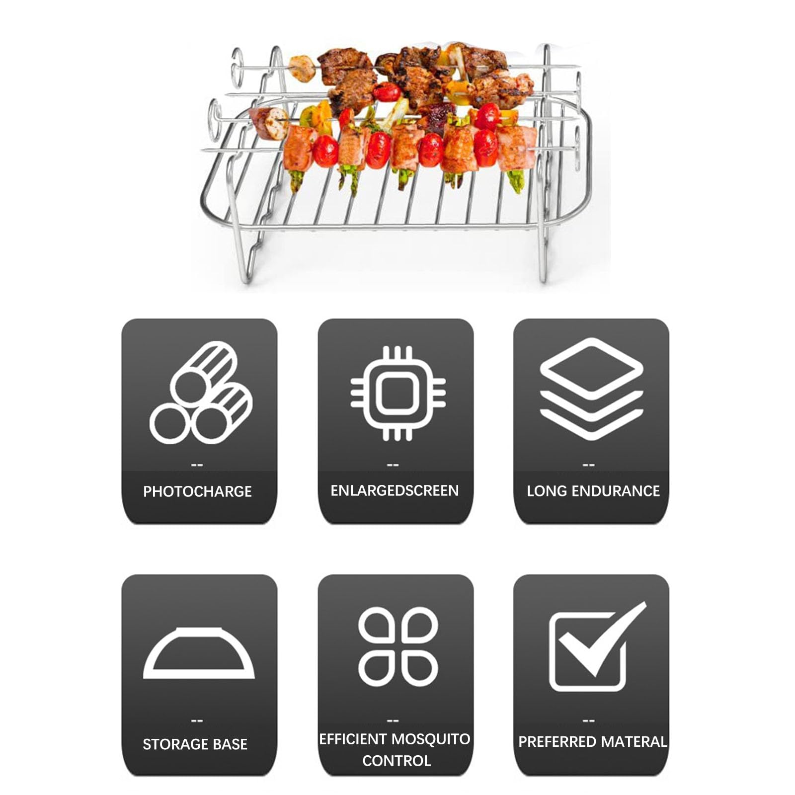 Air Fryer Accessories Set - Double Layer Multifunctional Rack & Grid for Hot Air Fryers - Perfect for Baking, Roasting, and Frying Healthy Meals at Home