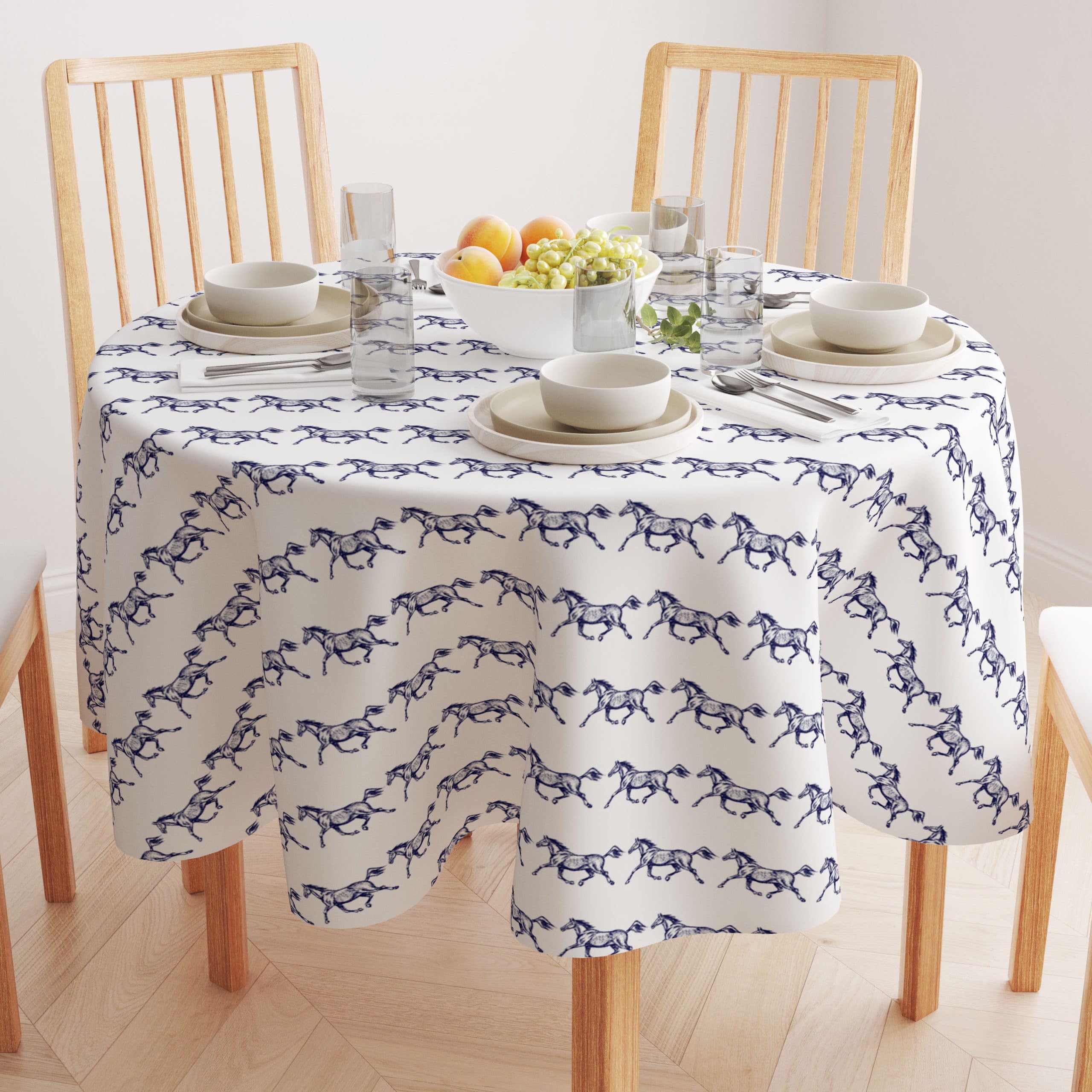 Galloping Horses Western Round Tablecloth 108