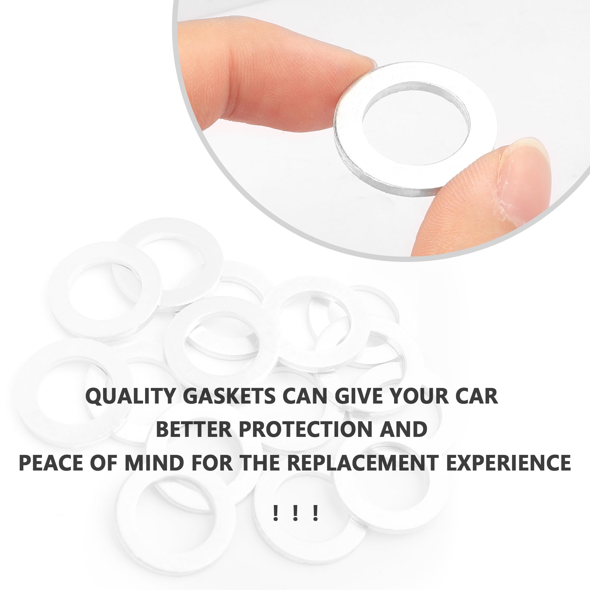 15PCS M14 Oil Drain Plug Gasket Compatible with Honda Accord CRX Civic - OEM#94109-14000 Replacement Crush Washer - Durable Oil Pan Drain Plug Gasket Kit for Car Maintenance & DIY Oil Changes