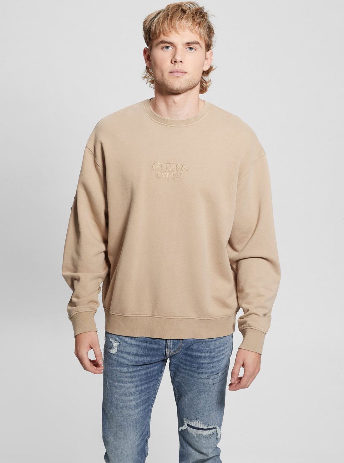 Eco-Friendly Beige French Vintage Sweater Jumper - Perfect for Casual Outfits, Fall Layering & Cozy Winter Wear