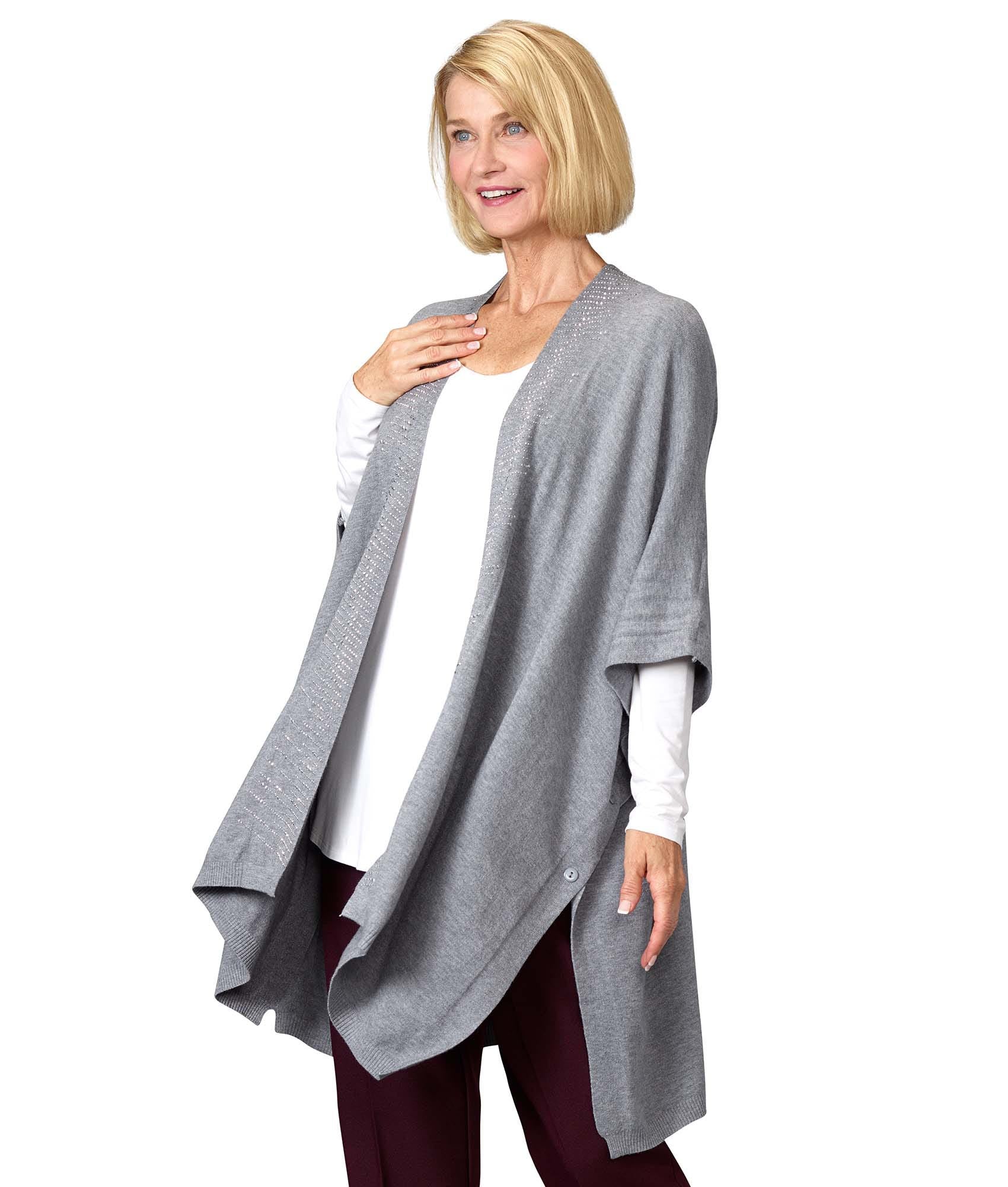 Women's 3-in-1 Convertible Poncho Shawl Scarf - Soft Warm Wrap for Travel, Beach & Outdoor Activities