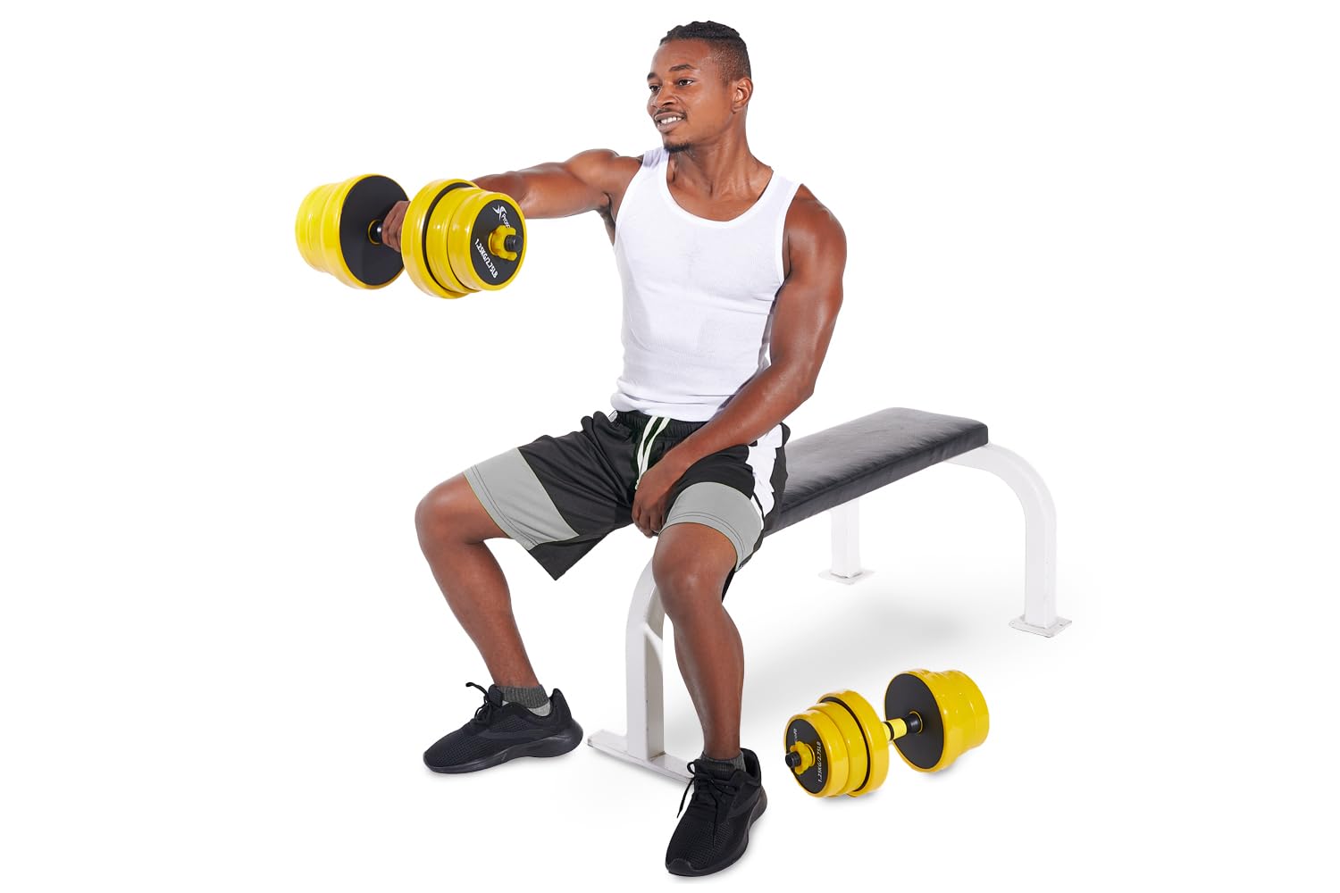 ProsourceFit Adjustable Dumbbell & Barbell Weight Set - 2-in-1 Free Weights (44Lbs) for Home Gym, Strength Training & Full Body Workouts - Perfect for Small Spaces & Home Fitness