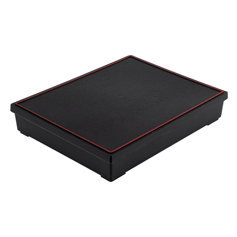 Premium Japanese Bento Box - Large 6-Compartment Lunch Container with Bowl, Black & Red Design (12.25