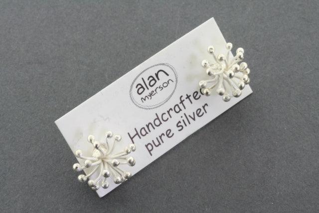 Pure Silver Agapanthus Stud Earrings for Women - Elegant Floral Design for Parties, Weddings & Everyday Wear