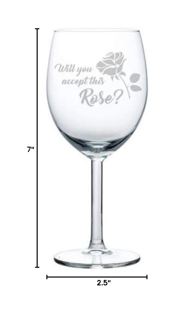 Elegant 10 oz Wine Glass Goblet with Rose Design - Perfect for Romantic Dinners, Weddings & Valentine's Day Gifts