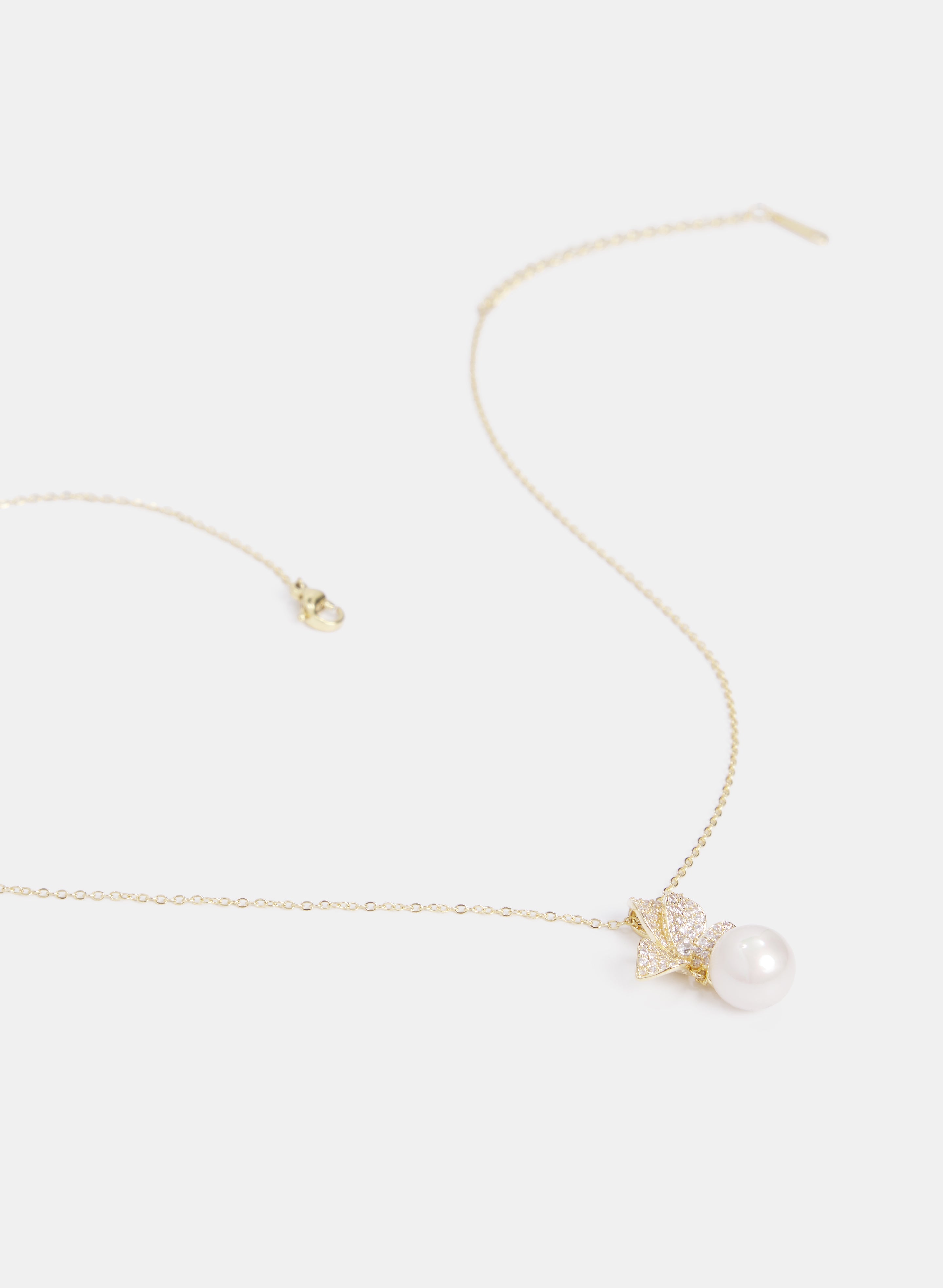 Elegant Floral Pearl Drop Necklace for Women - Perfect for Weddings, Parties & Special Occasions