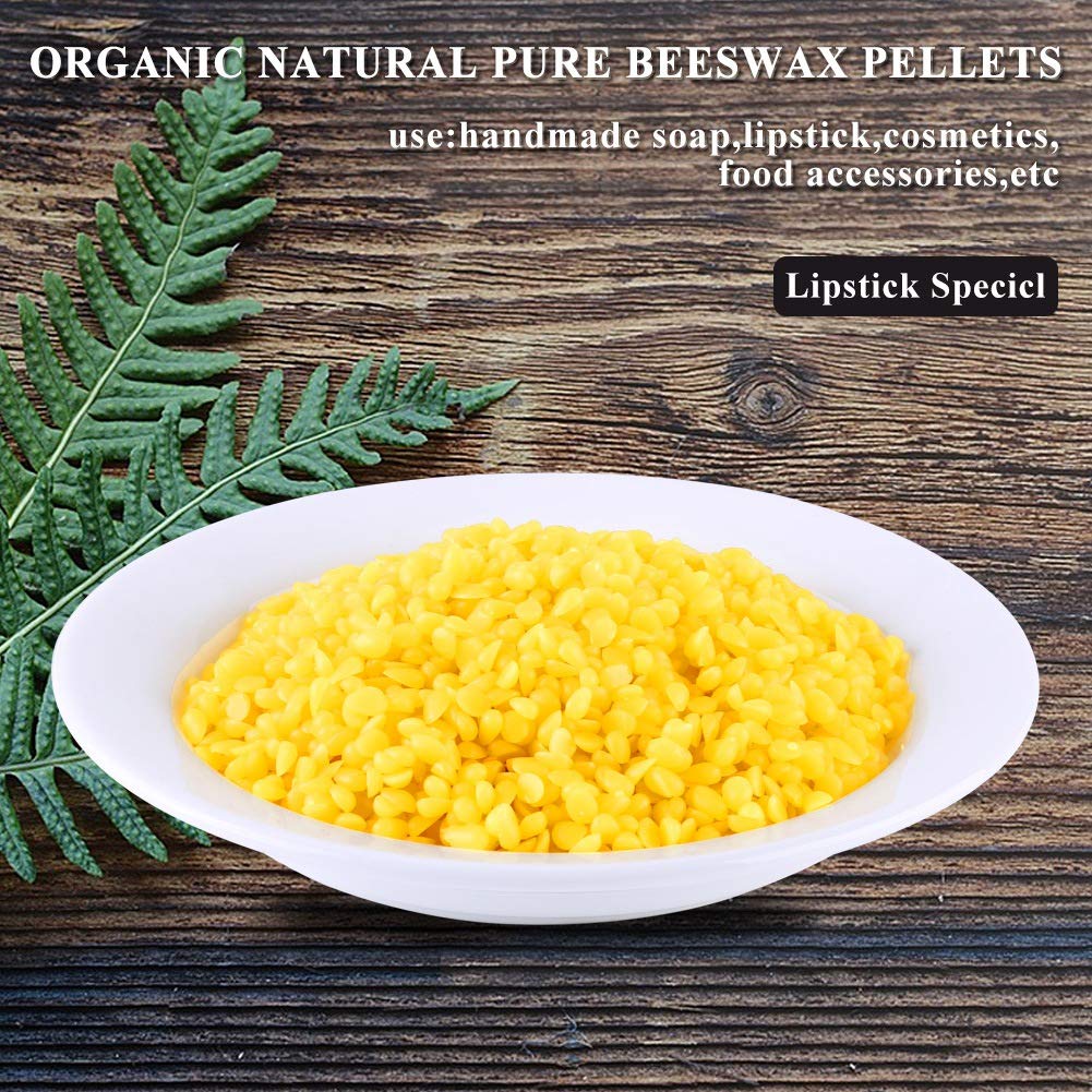 Pure Natural Yellow Beeswax Pellets - 100% Unrefined Golden Beeswax for DIY Candles, Lip Balm, Soap Making & Skin Care - Perfect for Candle Crafting, Cosmetics & Homemade Beauty Products