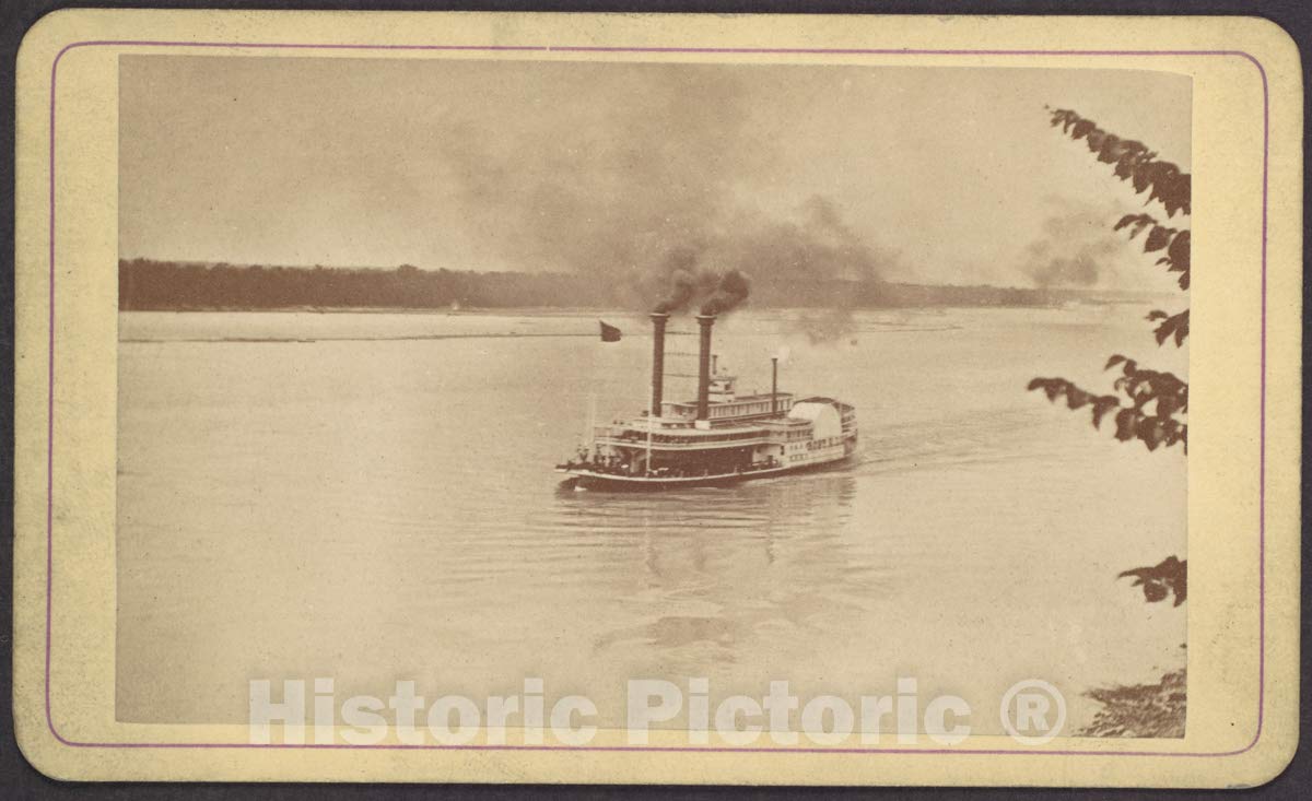 Robert Benecke - Steamer R.E. Lee Racing with Natches Vintage Art Print | 36x24 Inch Historic Wall Decor | Perfect for Home, Office & Gallery Display