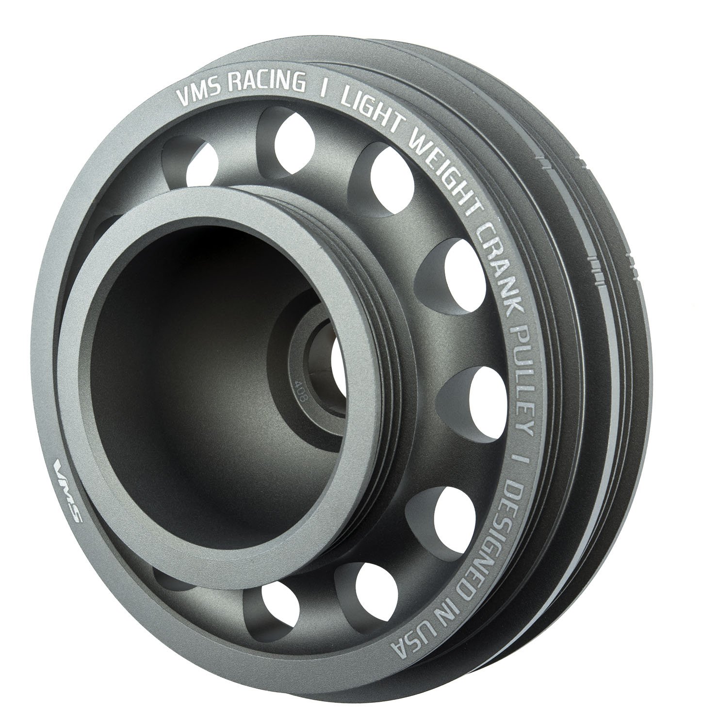 VMS Racing 92-96 Lightweight Billet Aluminum Crankshaft Pulley for Honda Civic Del Sol 1.5L 1.6L SOHC D15 D16 Engines - OEM Size (Uses Same Belts) - Performance Upgrade for Street Racing & Engine Mods