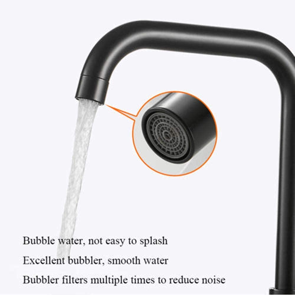 Black Copper Kitchen Faucet with Hot & Cold Water - Foldable Sink Faucet for Inner Window - Perfect for Small Kitchens, RVs, and Tiny Homes