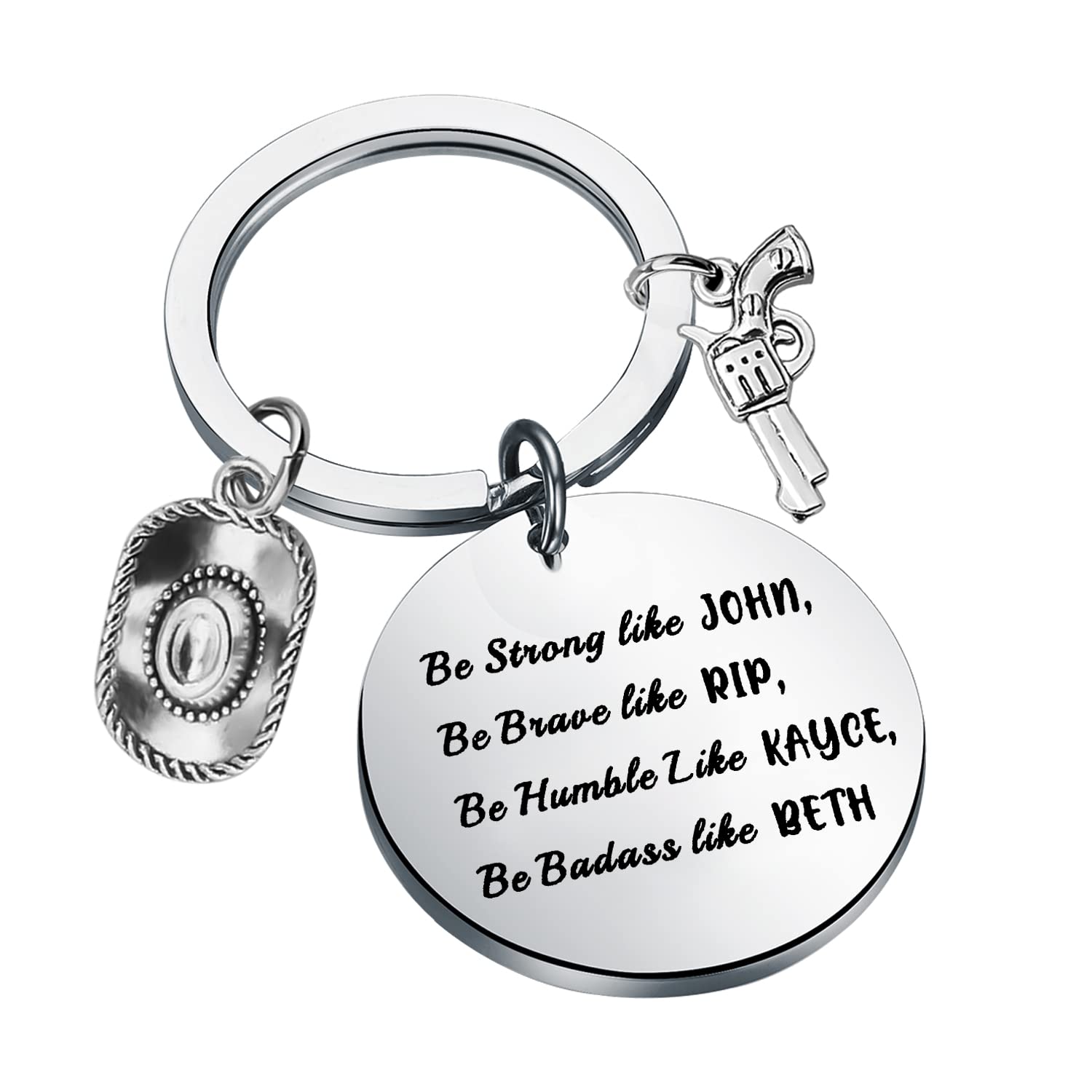 KUIYAI Yellowstone TV Show Keychain - John Dutton Rip Kayce Beth Inspired Cowboy Ranch Gift for Fans - Perfect for Movie Lovers, Western Decor & Fan Collections
