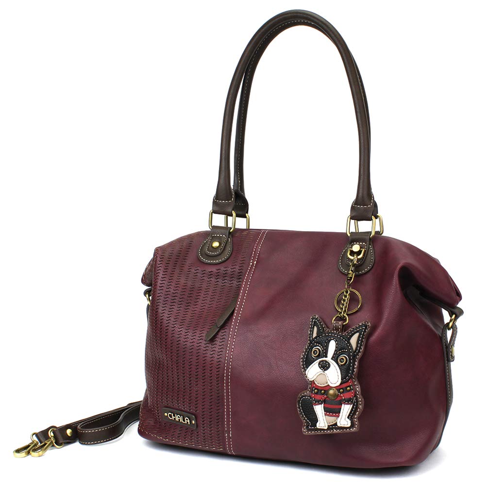 CHALA Faux Leather Laser Cut Crossbody Shoulder Bag & Tote Purse - Stylish Plum Color for Women, Perfect for Work, Travel & Everyday Use