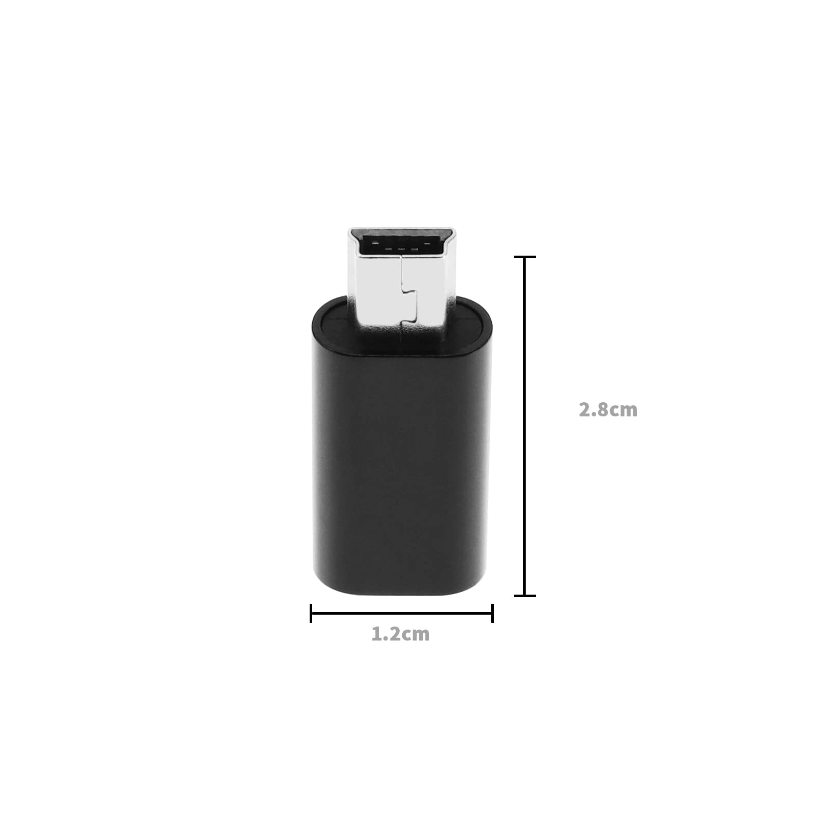 2-Pack USB Type C to Mini USB Male Adapter - USB C to Mini B Converter for Laptops, Tablets, GPS Navigation - Compatible with MacBook, Samsung, Garmin (Black)