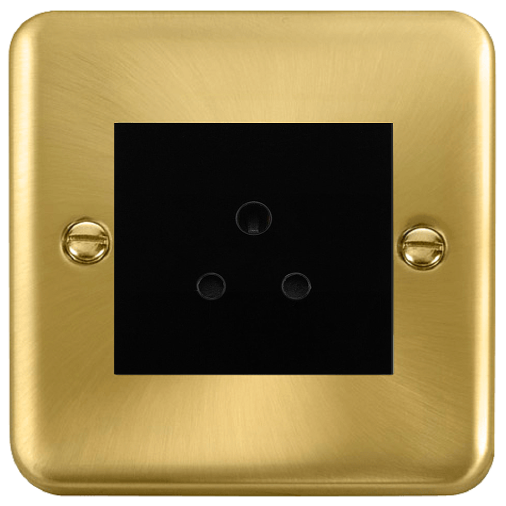 Click Deco Plus Satin Brass 5A Unswitched Electrical Socket - DPSB038MBK - Premium Wall Outlet for Home & Office Decor