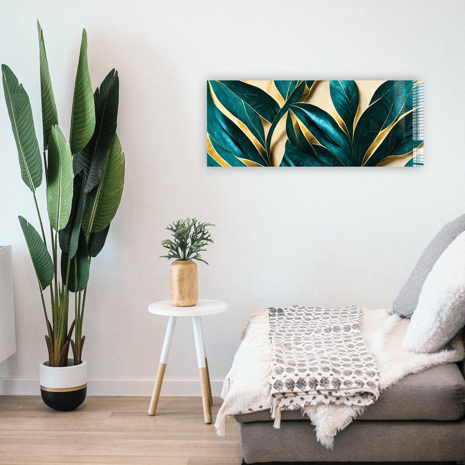 Vivid Leaves Panoramic Wall Art - Stunning Nature-Themed Home Decor for Living Room, Bedroom & Office | Perfect for Modern Interior Design & Gift Giving