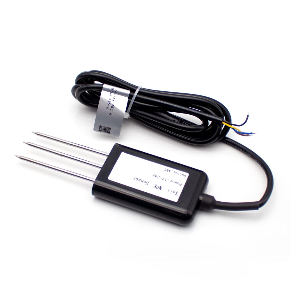 High-Precision NPK Soil Sensor with RS485 & IP68 - Digital Soil Tester for Agriculture, Greenhouse, and Hydroponics - Measure N/P/K Fertilizer Levels, Soil Fertility & Environmental Conditions (Perfect for Smart Farming, Precision Agriculture & Soil Analysis)