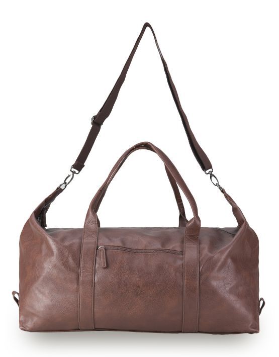 Tosca VG012 Vegan Leather Duffle Bag - Chocolate Brown - Eco-Friendly Travel Duffel for Gym, Work & Weekend Getaways