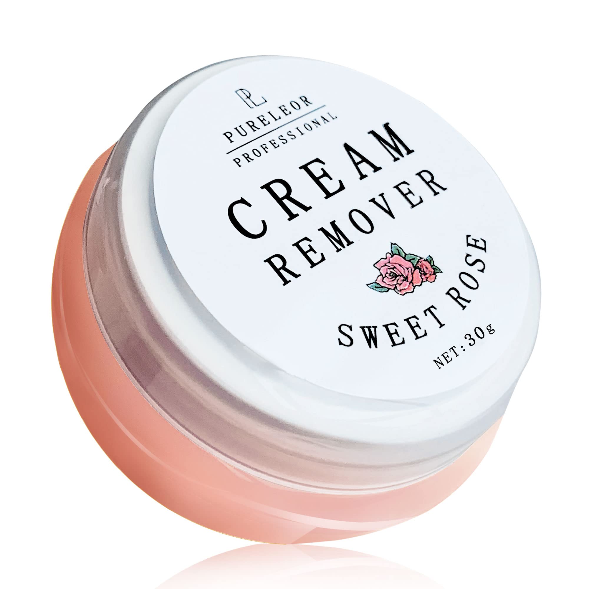 Gentle Eyelash Extension Remover Cream 30g - Low Irritation, Fast Acting Lash Glue Remover for Sensitive Eyes (Sweet Rose Scent) | Professional Salon & Home Use for Safe Lash Removal