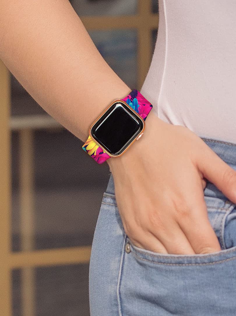Adjustable Smart Watch Bands for Apple Watch - Soft Silicone Replacement Straps Compatible with 38mm 40mm 42mm 44mm iWatch Series 6/5/4/3/2/1/SE - Comfortable Wristbands for Women & Men - Perfect for Workouts, Running & Daily Wear