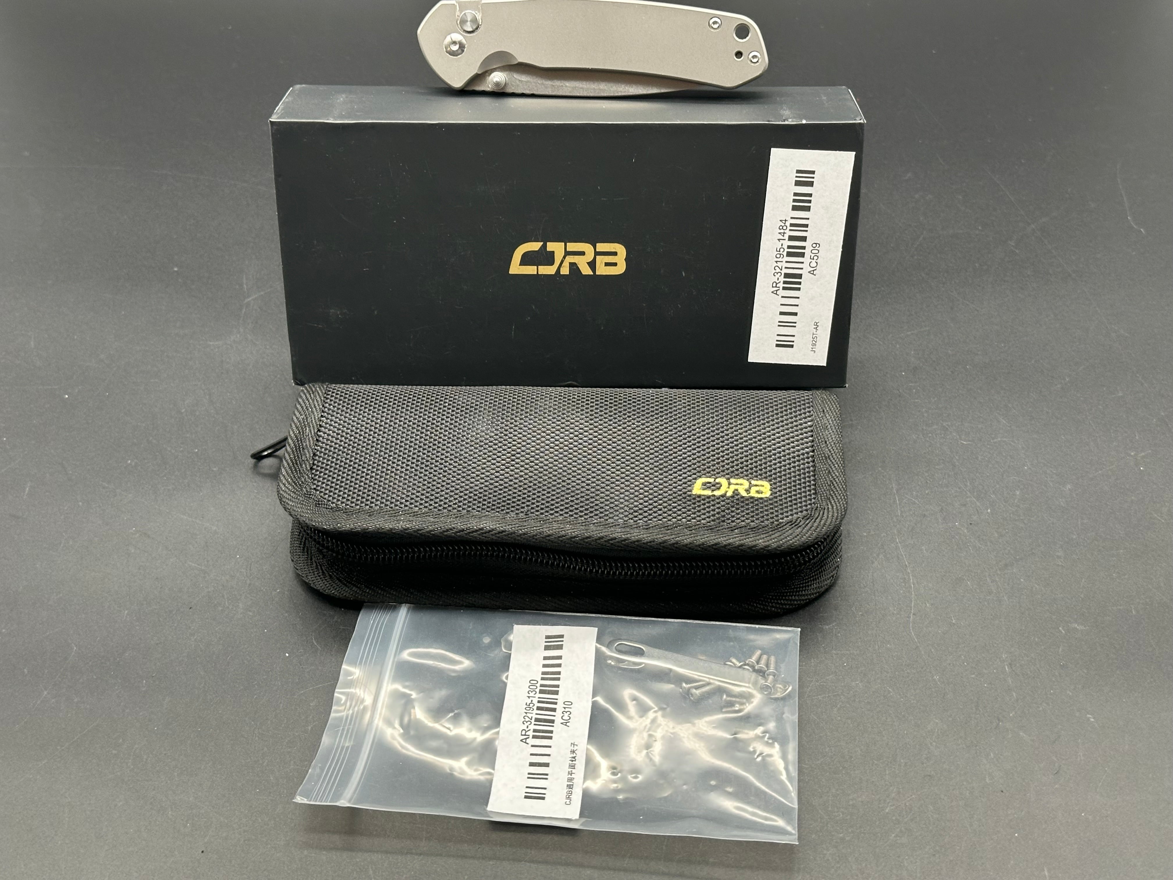 CJRB Pyrite Titanium Clip Folding Pocket Knife - EDC, Outdoor, Camping & Everyday Carry Knife
