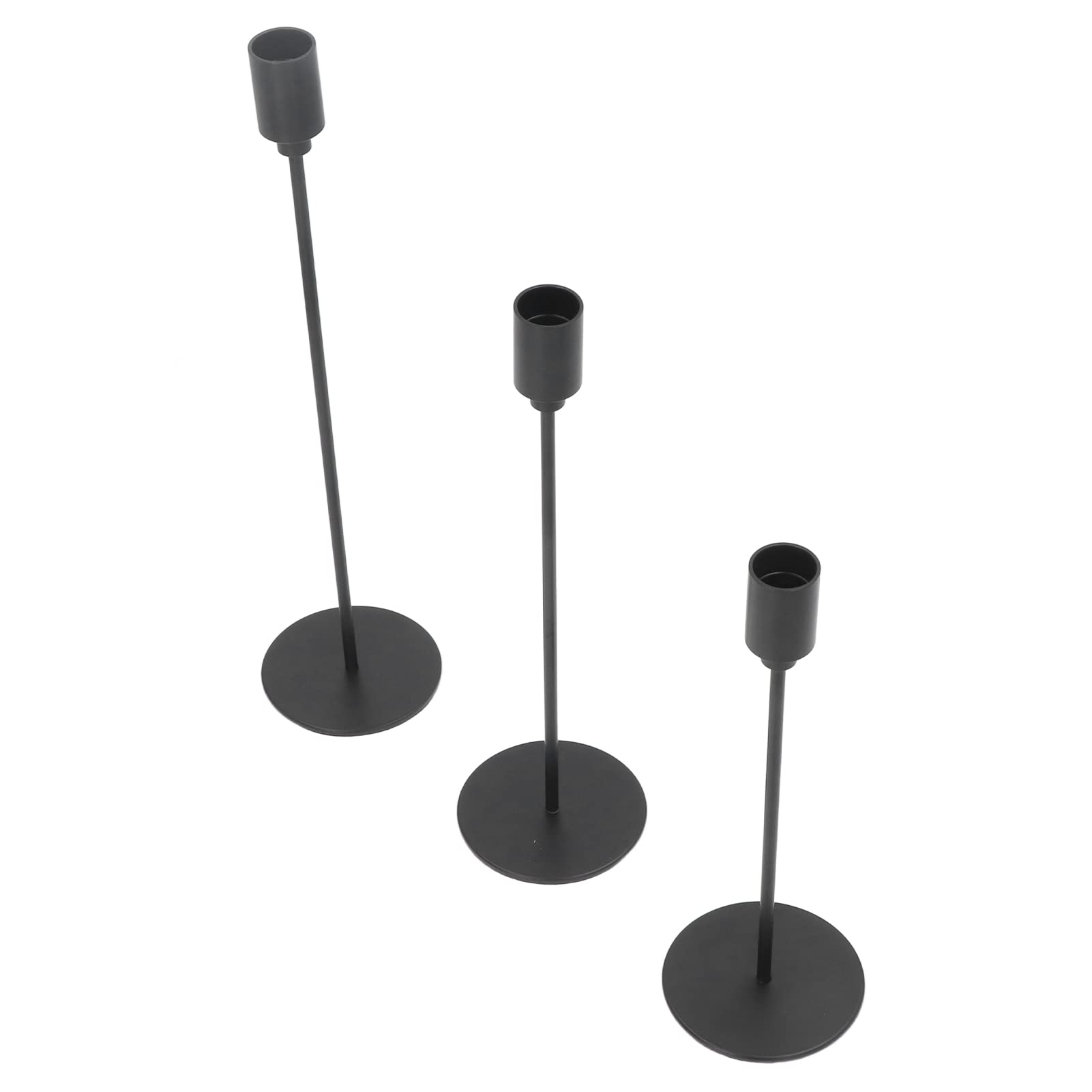 Omabeta Black Metal Candle Holders - Elegant Decorative Candle Stand for Dining Room, Wedding, and Home Decor | Perfect for Romantic Dinners, Centerpieces, and Holiday Decorations